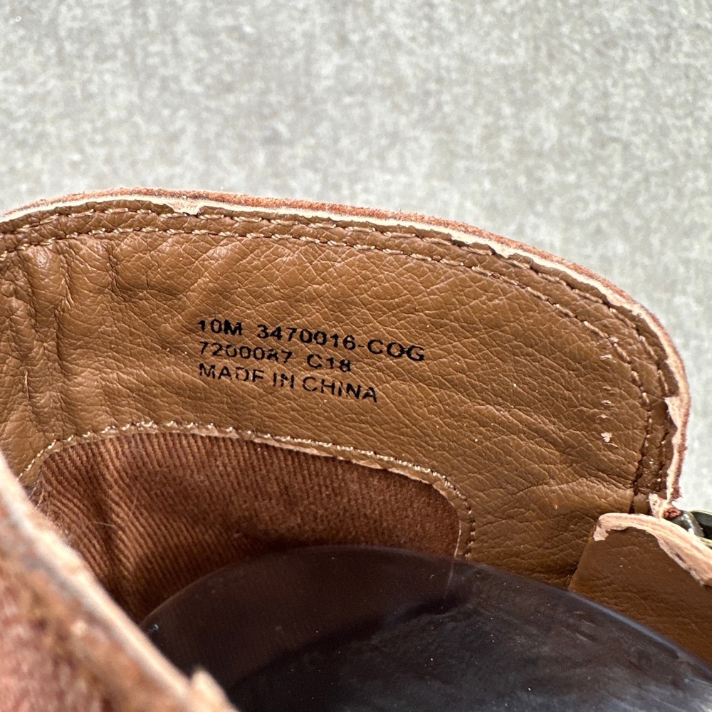 Frye Judith Ankle Boots Womens 10 Cognac Brown Leather Pointed Toe Block Heel - Picture 8 of 10